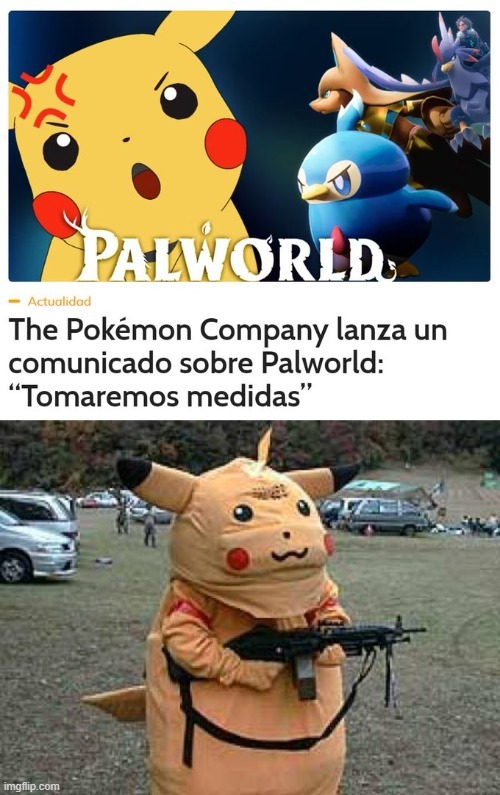 Pokemon tomando medidas contra Palworld - meme