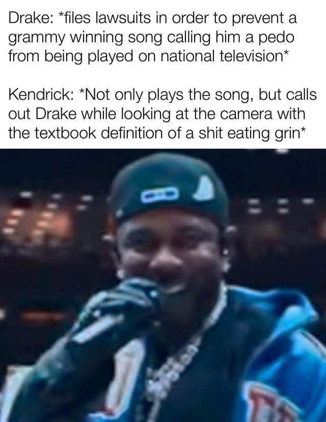Drake's lawsuit against Kendrick - meme