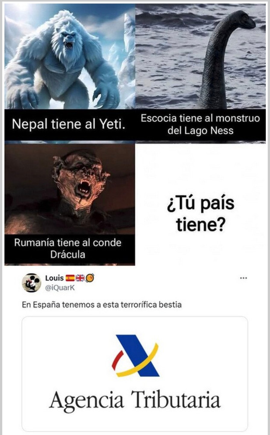 España y su bestia más temida: la Agencia Tributaria - meme
