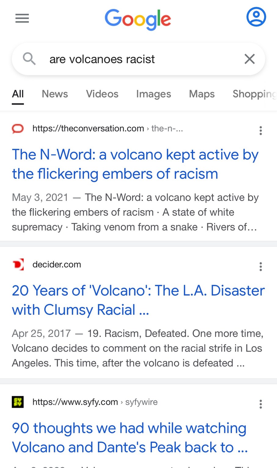 Volcanoes are fueled by racism! - meme