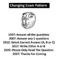 Changing exam pattern