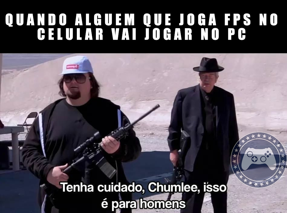 Quando alguém que só joga FPS no celular vai jogar no PC - meme