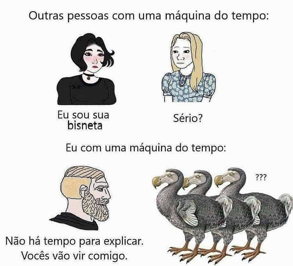 Homens com máquina do tempo - meme