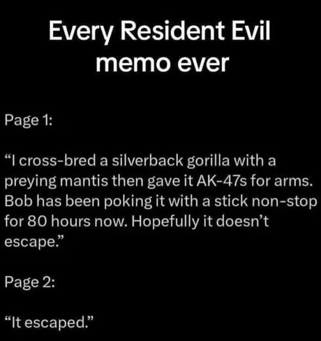 Resident evil memo - meme