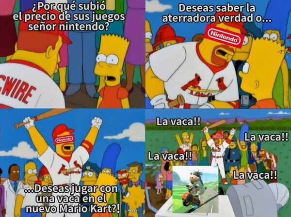 Nintendo sube precios y ahora los juegos traen vacas mágicas - meme