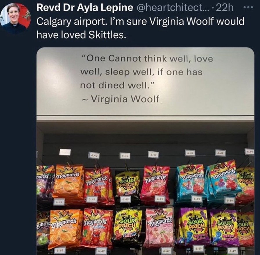 Virginia Woolf would’ve gone feral for Skittles - meme