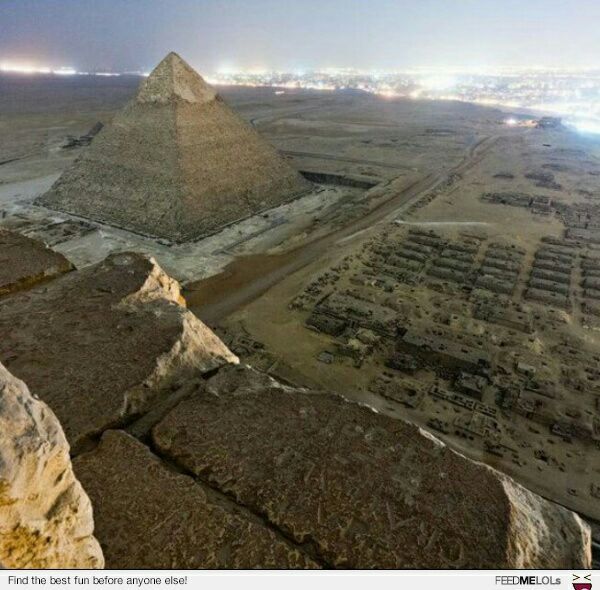 Shh...Very illegal & Punishable photo from top of a Giza Pyramid - meme