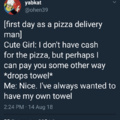 First day as a pizza delivery guy