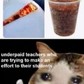 Sad unpaid teachers