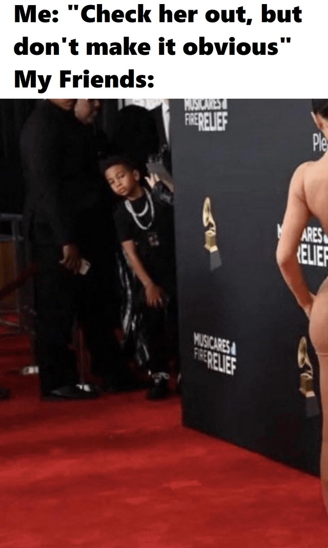 Boy checking out Bianca Censori meme