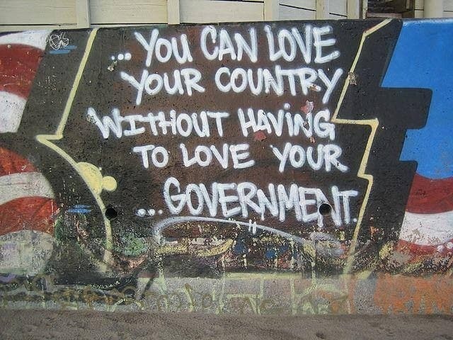 Especially not loving your government - meme