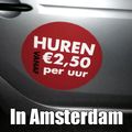 Werbung auf einem Auto in Amsterdam