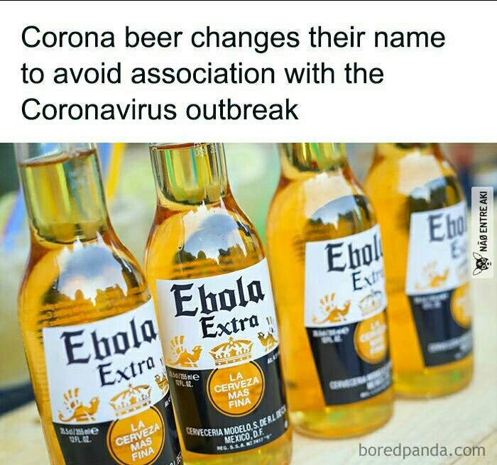 Corona (Cerveja) muda de nome por causa da associação ao corona virus - meme