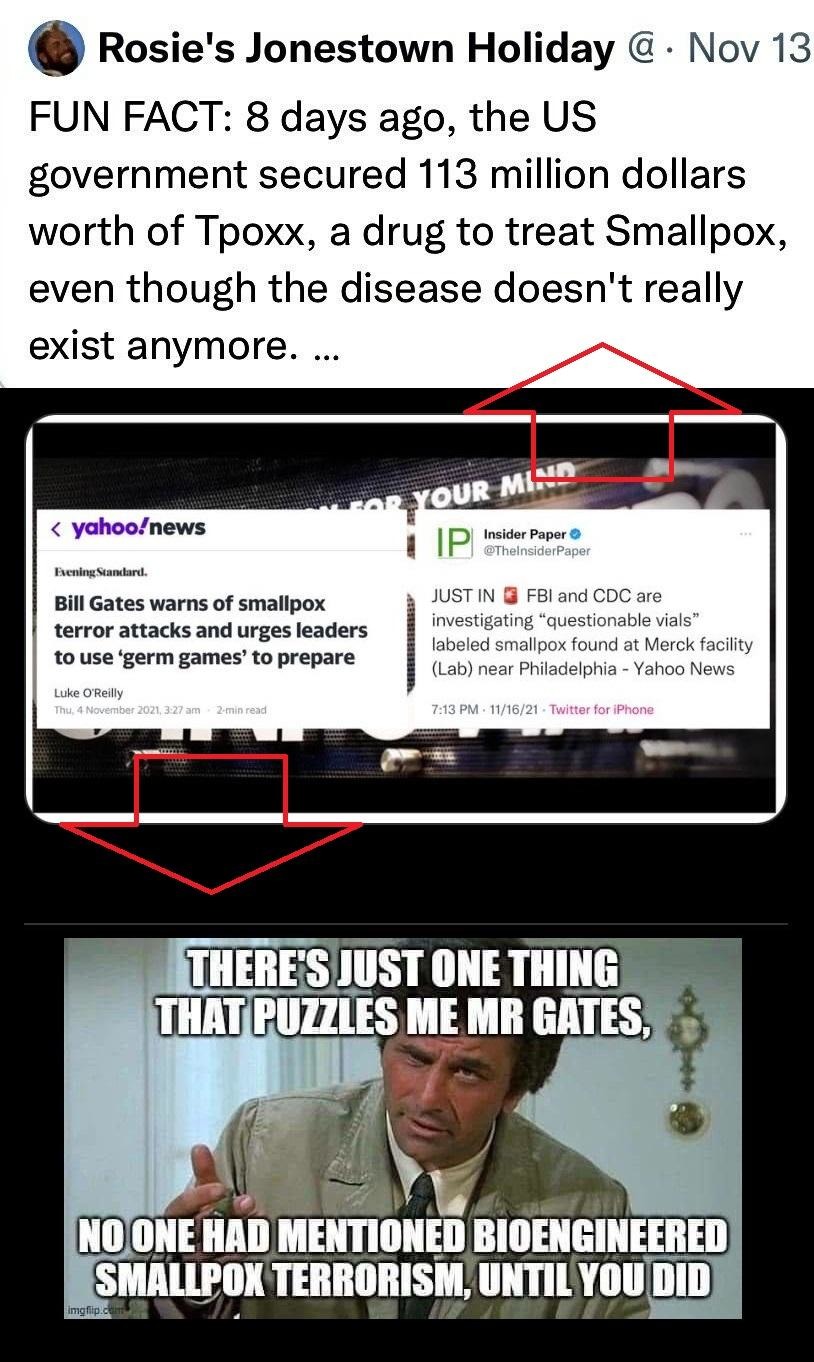 Bill gates is fucking around with small pox! Watch this shit - meme
