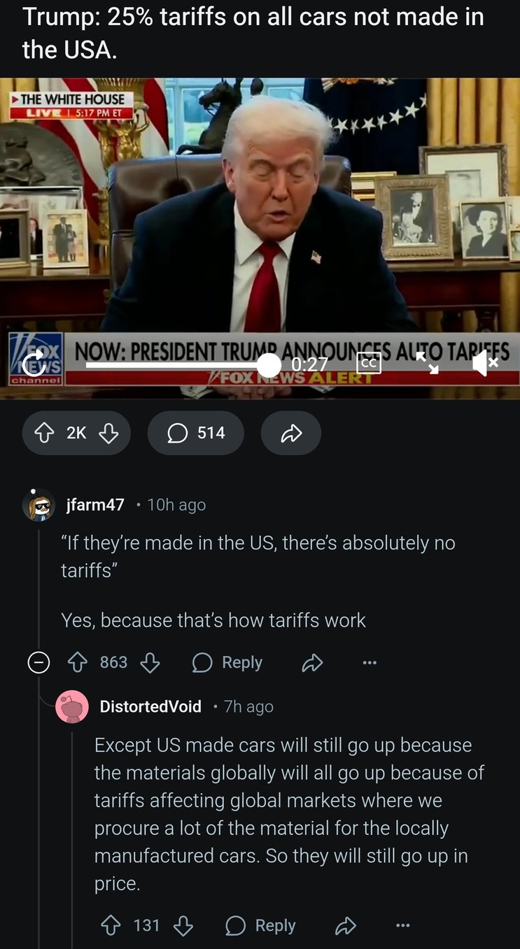 Trump’s car tariff plan: Made in USA or feel the 25% - meme