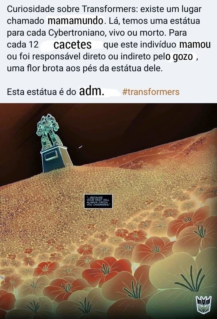 Curiosidade Transformers - meme