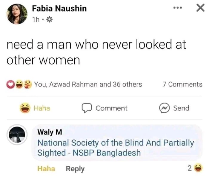 How would he see you in the first place - meme