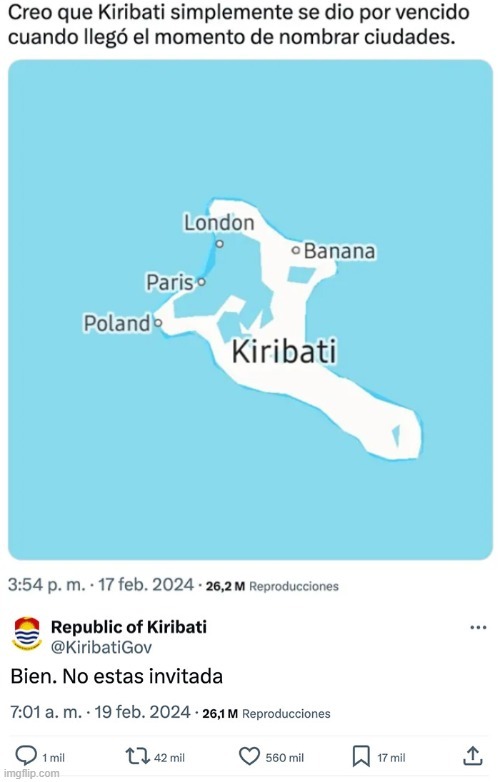 Kiribati se ardió - meme