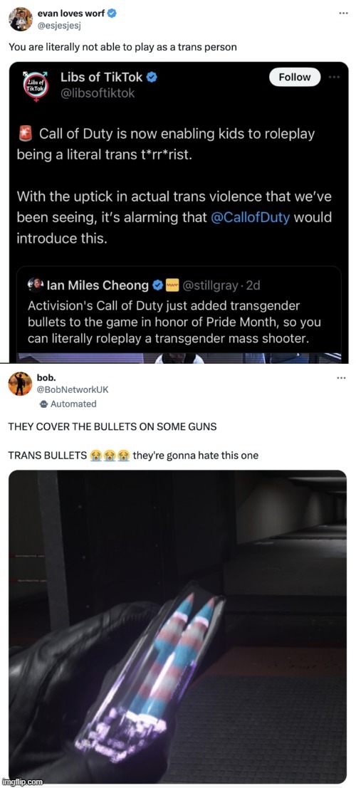 Call of duty trans bullets meme