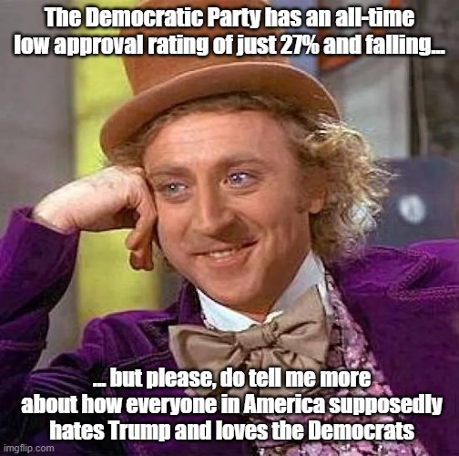 Democrat voters still want you to think everyone loves them and hates Trump. The receipts don't back it up - meme