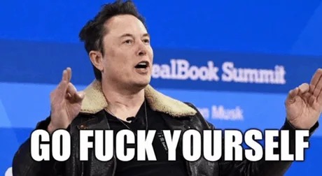 Elon Musk mandando a la mierda a la publicidad en X, especialmente al CEO de Disney y Apple - meme