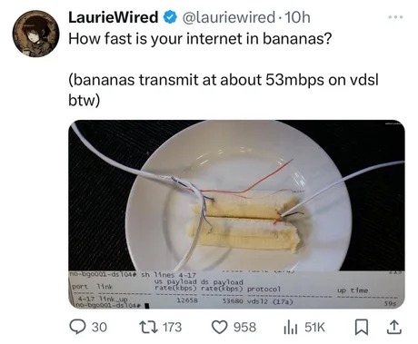How fast is your internet in bananas? - meme