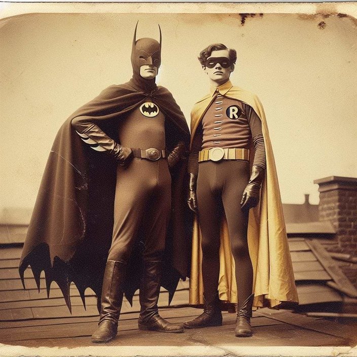 Batman y Robin en 1943 - meme