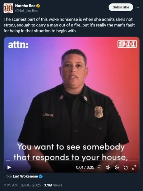 LA woke firefighter department - meme