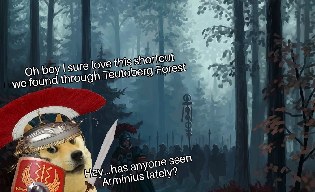 Surely nothing will happen and we'll get through this forest with ease - meme