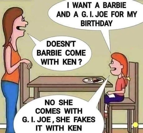 Barbie and a GI Joe - meme