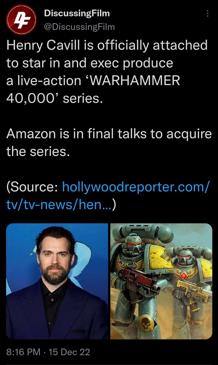 He's a fan of 40k and will walk away if they disrespect the source material. This might actually be good. - meme