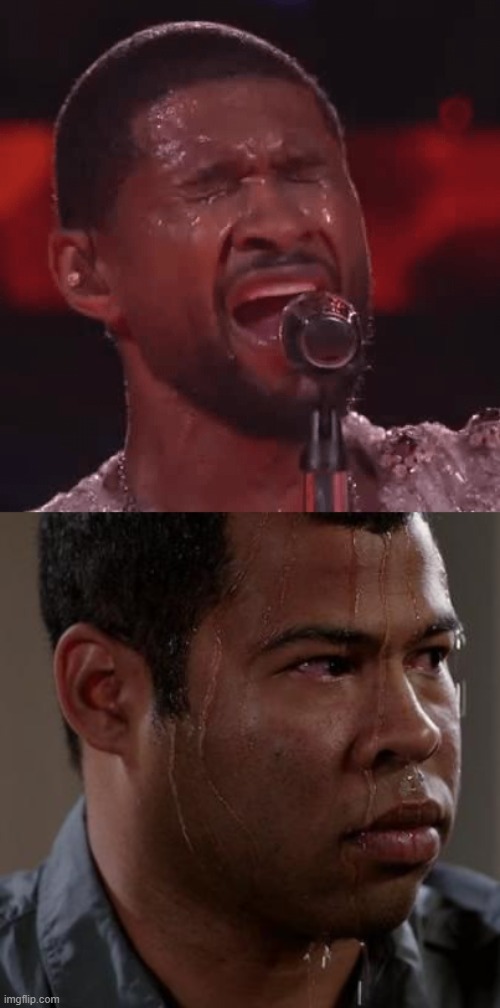 Usher sweating meme
