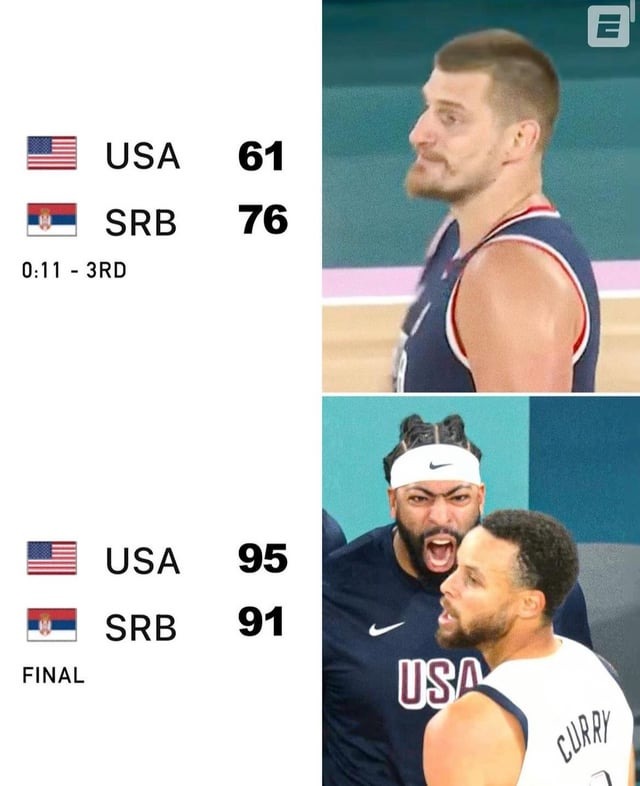 USA vs Serbia basket meme
