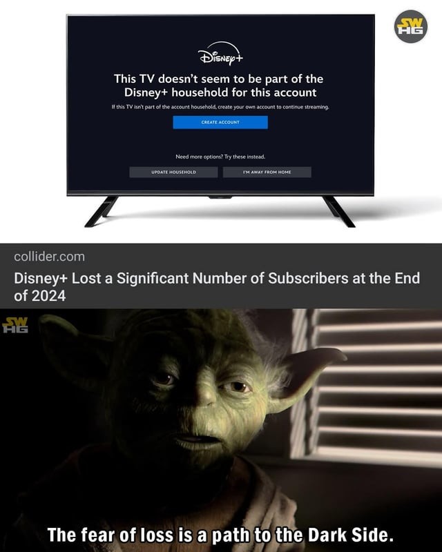 Disney+ lost subscribers - meme