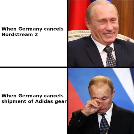 Say goodbye to Adidas goodies Mr Putin - meme