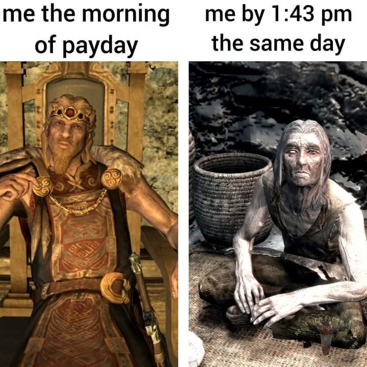 Live like King for a day then back to breadline - meme