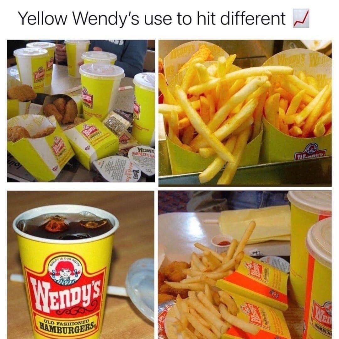Yellow Wendy’s was built different and tasted illegal - meme