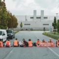 Last generation blocked BMW factory in Regensburg, Bavaria, but factory is closed for vacation