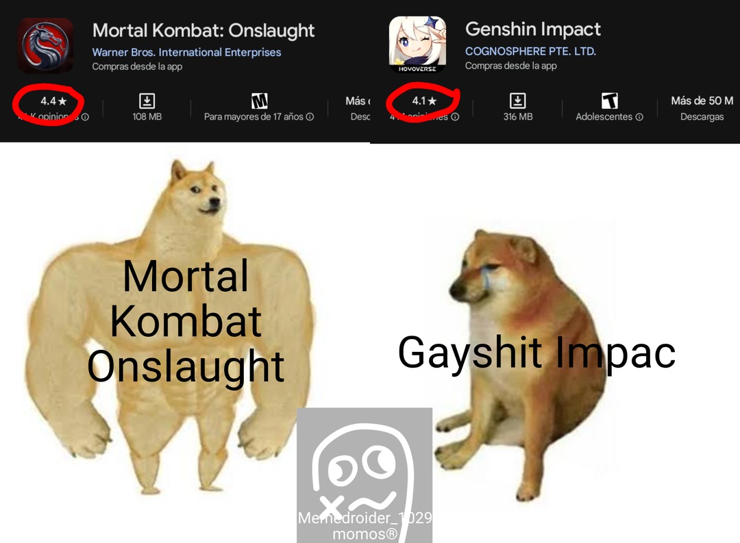 Mortal Kombat Onslaught, besto juego para móviles - meme