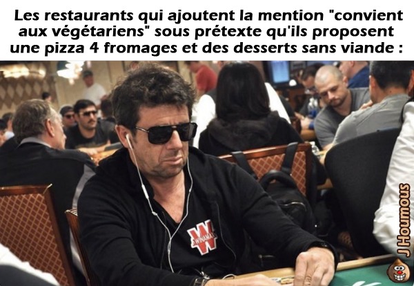 "Convient aux végétariens" - meme