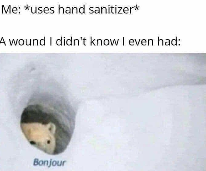 Fuck you hand sanitizer - meme