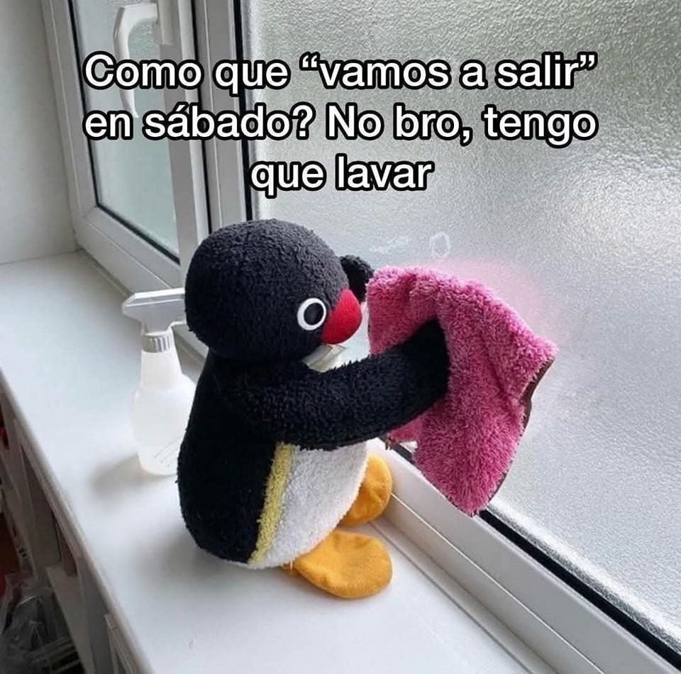 ¿Salir un sábado? No, tengo que lavar - meme