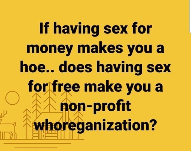 If having sex for money makes you a hoe... - meme