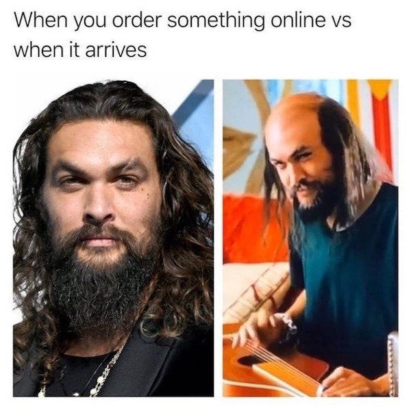 Between an online order and when it arrives - meme