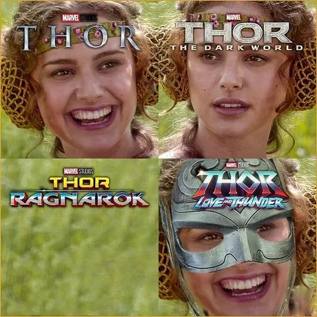 Natalie Portman in Thor movies - meme