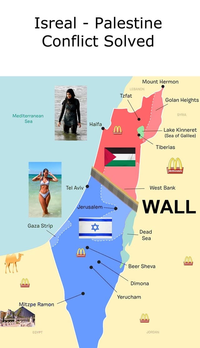 Israel Plaestine conflict solved meme