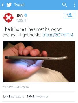 Iphone 6 warps when in your pocket. wow lol - meme