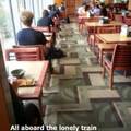 A train full of passengers, and you're still forever alone. Smh.