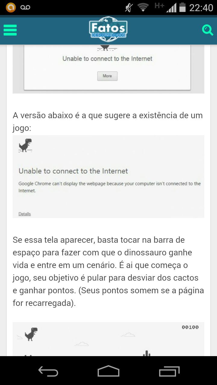 Sabe o joguinho do dinossauro que - Fatos Desconhecidos