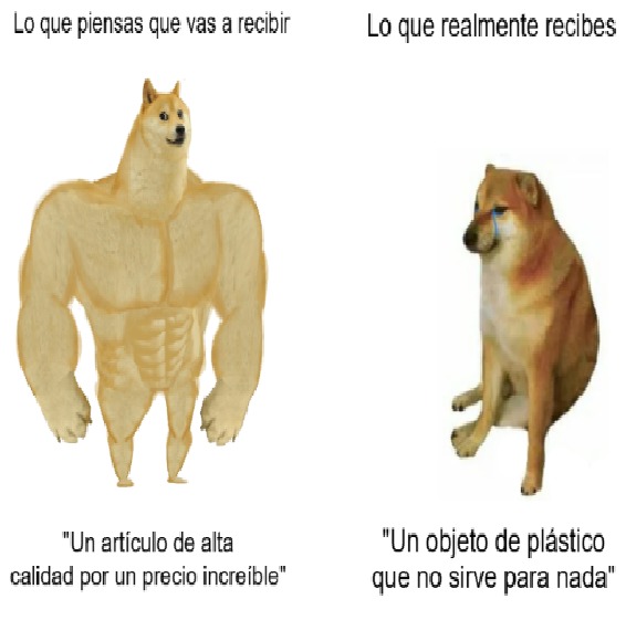 Cuando vas a comprar algo barato en línea: - meme